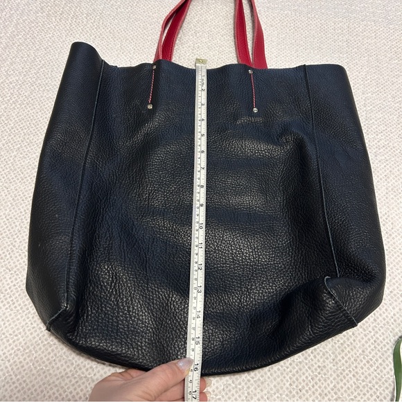EUC Roots French Leather Large Tote Bag, Black & Red - Picture 11 of 11